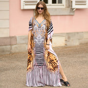 Beach Cover Up Cotton Positioning Print Dress