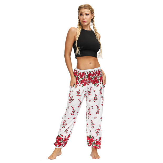 Printed female sports yoga fitness bloomers