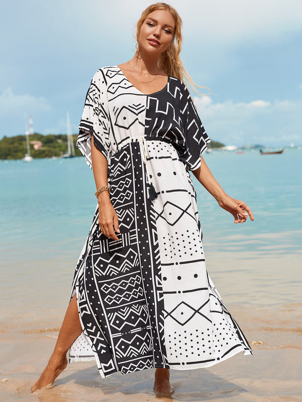 Vacation Sun Protection Positioning Printing Beach Cover-up