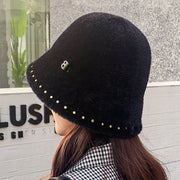 Ladies Fisherman Hat Letters Casual Warm Bucket Hat