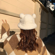 Plush Fisherman Hat, Leopard Fur Bucket, Protection Hat