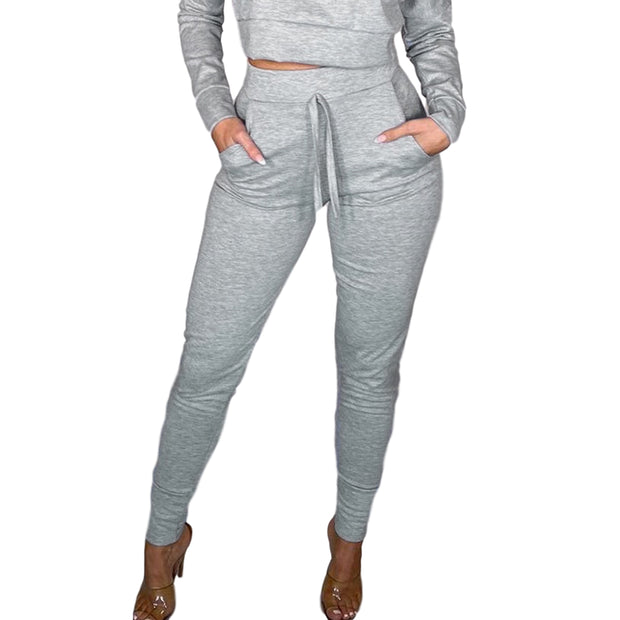 Women Korean Style High Waist Lace-up Sweatpants