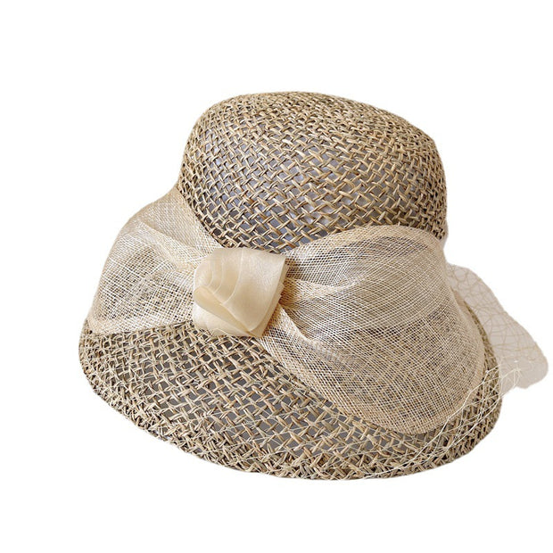 Cambric Big Bowknot Bucket Hat