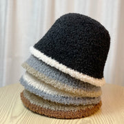 Women's Striped Plush Bucket Hat