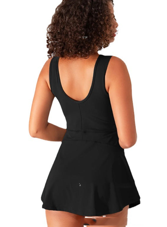 U-shaped Backless One-piece Yoga Dress Skirt