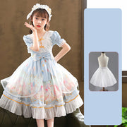 Short Sleeve Children's Dress Lolita Skirt Full Set