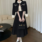 Short Coat High Waist Long Skirt Two-piece Set