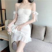 Fashion Sexy Elegant Female White Sexy Backless Mini Dress