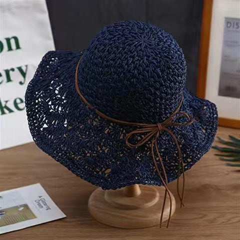 Fashionable Handmade Crochet Straw Hat