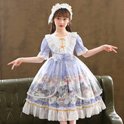 Short Sleeve Children's Dress Lolita Skirt Full Set