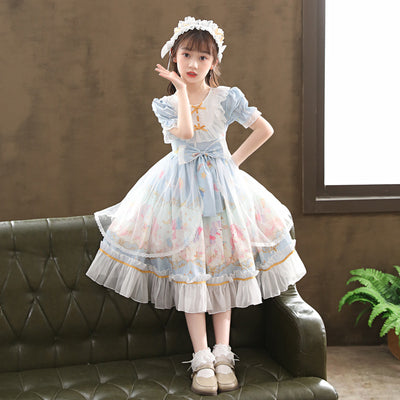 Short Sleeve Children's Dress Lolita Skirt Full Set