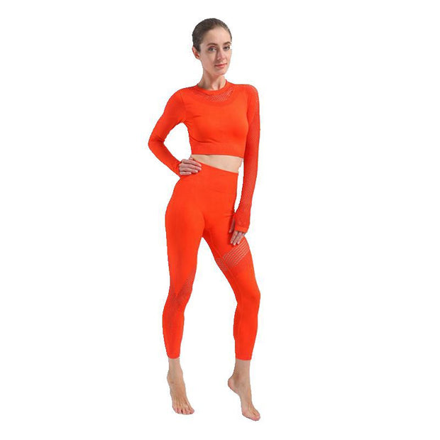 Autumn Yoga Clothing Suit Female Sports Female BE Hollow