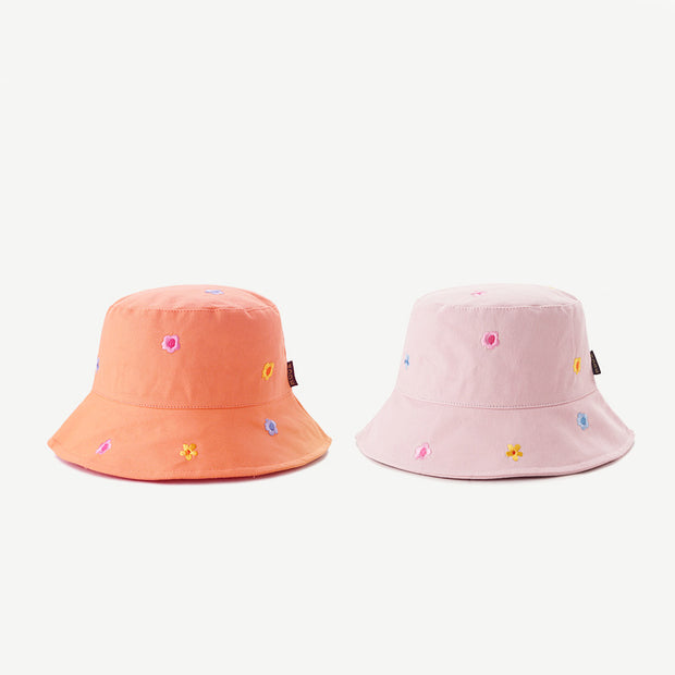 Women's Flower Embroidered Sunshade Bucket Hat