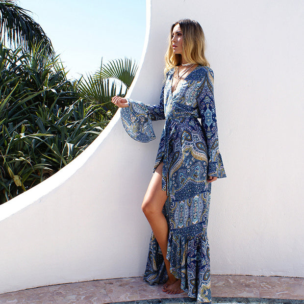 Bohemian Dress With Beach Cover