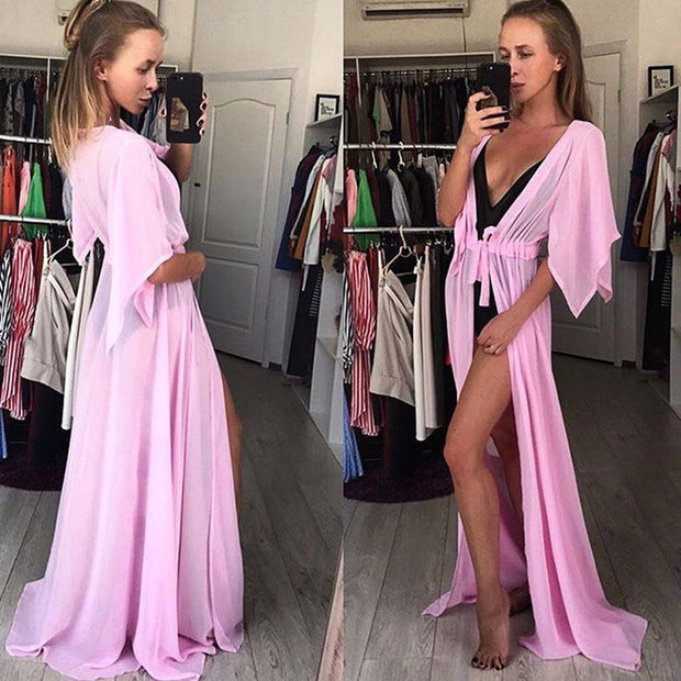 Summer ladies swimwear bikini cover beach chiffon dress