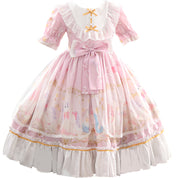 Short Sleeve Children's Dress Lolita Skirt Full Set