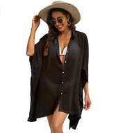 New Ladies Button Chiffon Swimwear Beach Cover Up