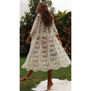 Women Crochet Beach Knitted Beach Cover Up Dress Tunic Long