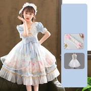 Short Sleeve Children's Dress Lolita Skirt Full Set