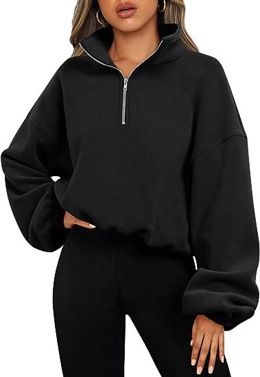 Zipper Stand Collar Sweatshirt Thick Warm Clothing