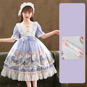 Short Sleeve Children's Dress Lolita Skirt Full Set