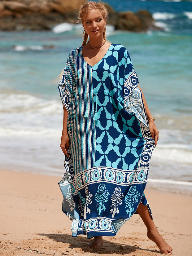 Vacation Sun Protection Positioning Printing Beach Cover-up