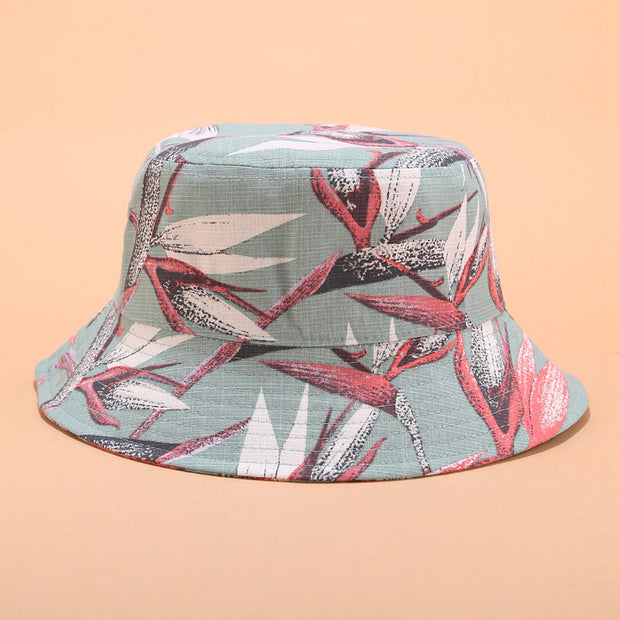 New Flower Bucket Hat Women's Japanese 3D Printing Outdoor Flat Top