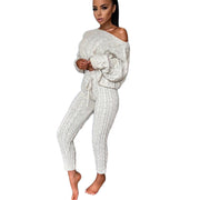 Knitted Tracksuit Two Piece Set Women