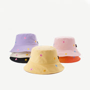 Women's Flower Embroidered Sunshade Bucket Hat