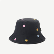 Women's Flower Embroidered Sunshade Bucket Hat