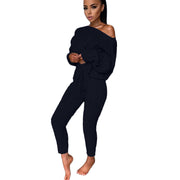 Knitted Tracksuit Two Piece Set Women