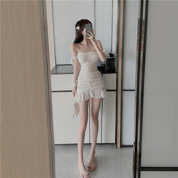 Fashion Sexy Elegant Female White Sexy Backless Mini Dress