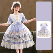 Short Sleeve Children's Dress Lolita Skirt Full Set