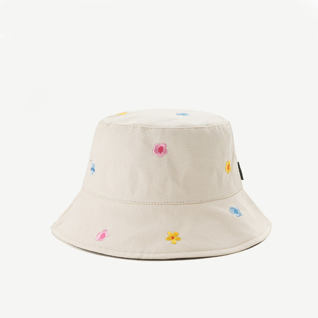 Women's Flower Embroidered Sunshade Bucket Hat