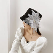 Lace Flower Bucket Straw Little Fairy Photo Shape Top Hat