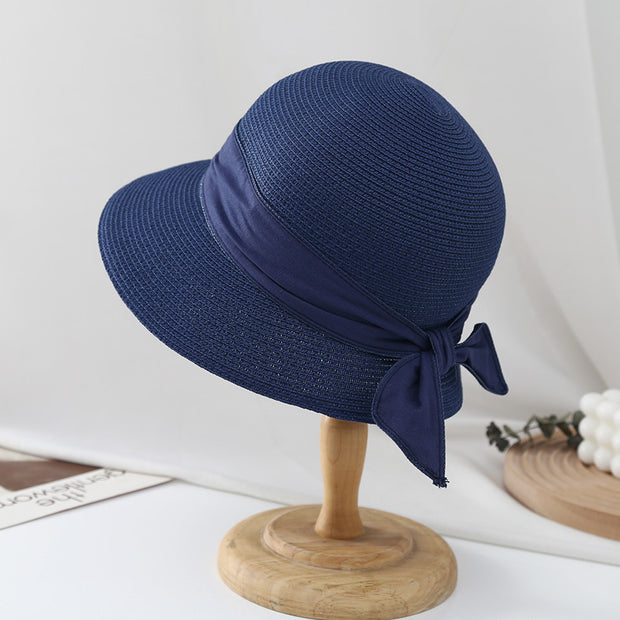 Simple Ribbon Bow Bucket Hat Women's Sun Hat