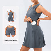 Ladies Fashion One Piece Tennis Dress Yoga Wear